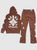 Rebel Cross FLC Hoodie Stacked Brown Set