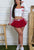 Kauna Serves 2 Piece Summer Puffy Red Skirt Set