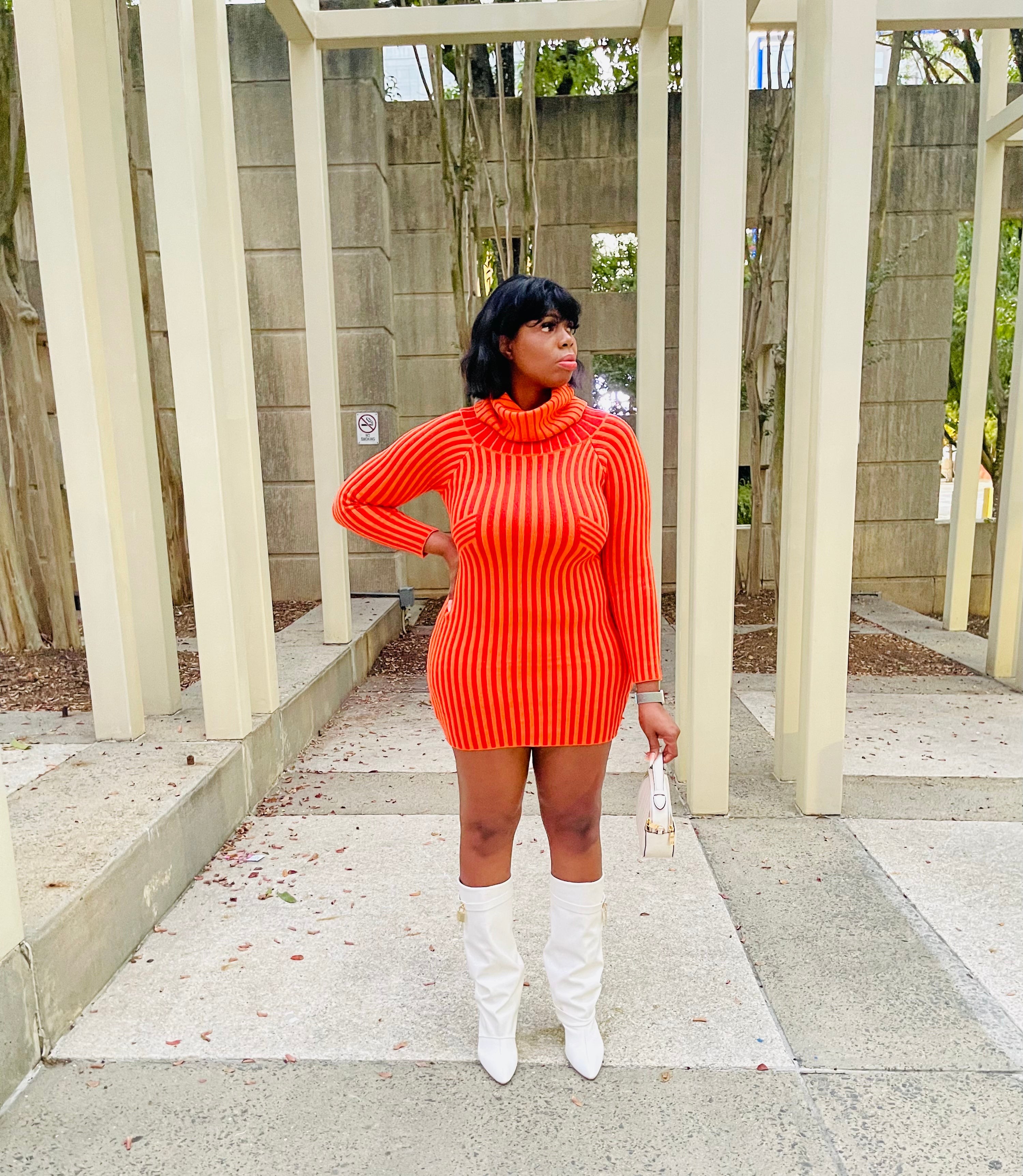Orange Striped Sweater Dress Kauna Dior Orange Striped Sweater Dress Kauna Dior